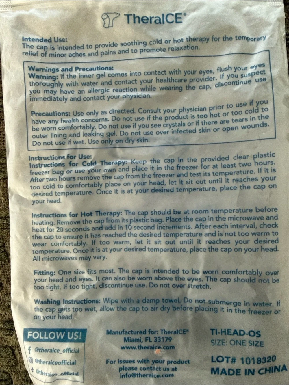 Migraine Relief with TheraICE cap